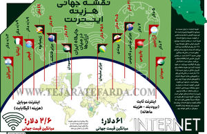 نقشه جهانی هزینه اینترنت